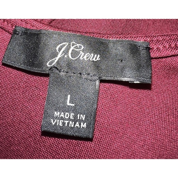 J Crew Women's Red‎ Jeweled button-back ponte top Size L Valentines - Picture 5 of 7